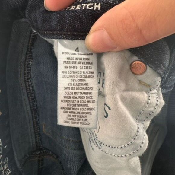 American Eagle Outfitters Women's Stretch Artist Cropped Jeans Blue Denim Size 4 - Picture 5 of 12